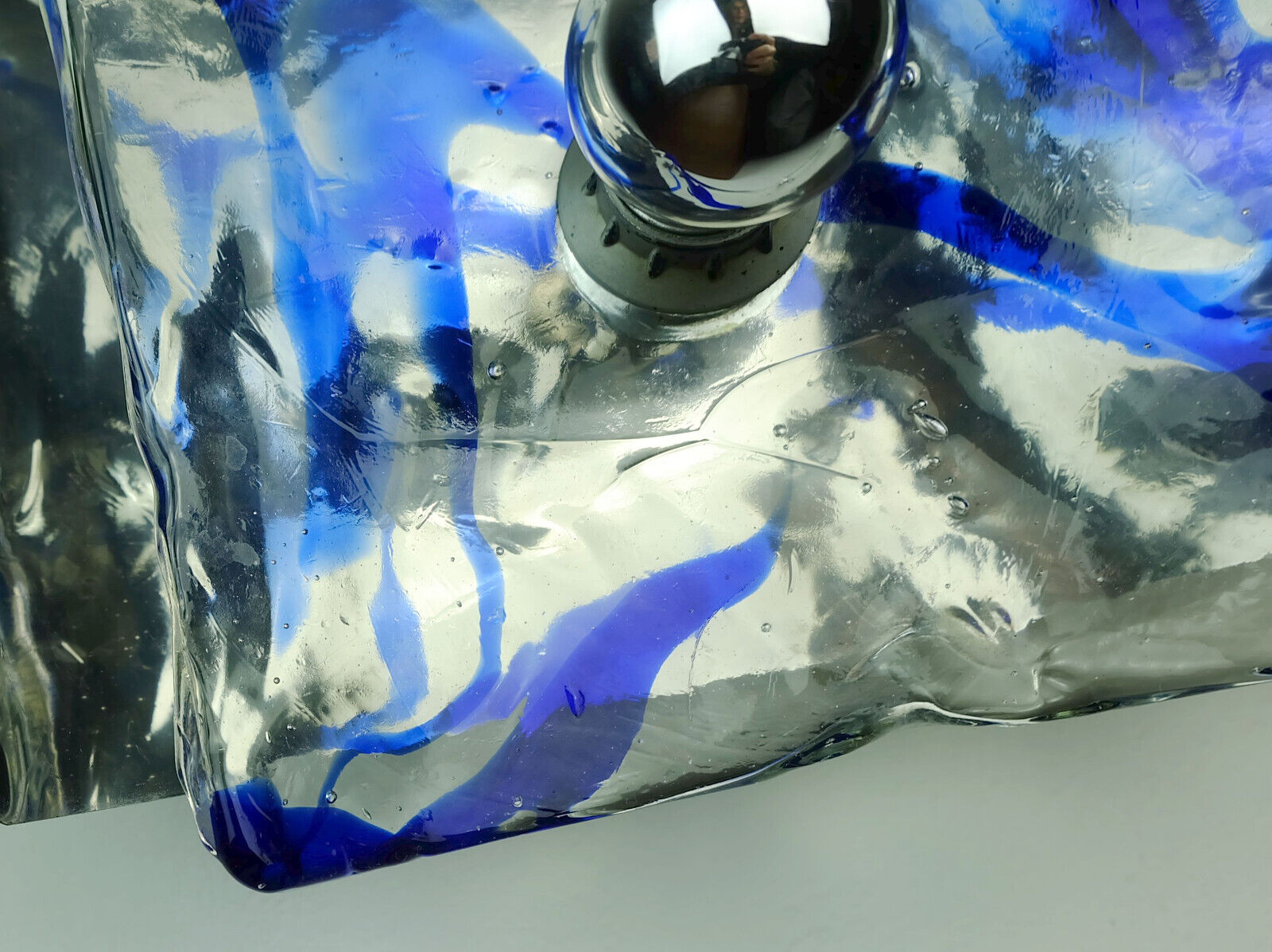 Mid century sconce glass metal chrome murano ice glass