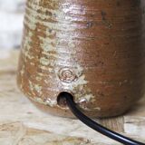 Sandstone lamp base decorated with flowers