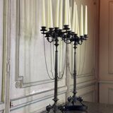 Pair of large bronze candelabras in the Antique style, circa 1880