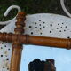 bamboo mirror with hanging chain 43X 48cm