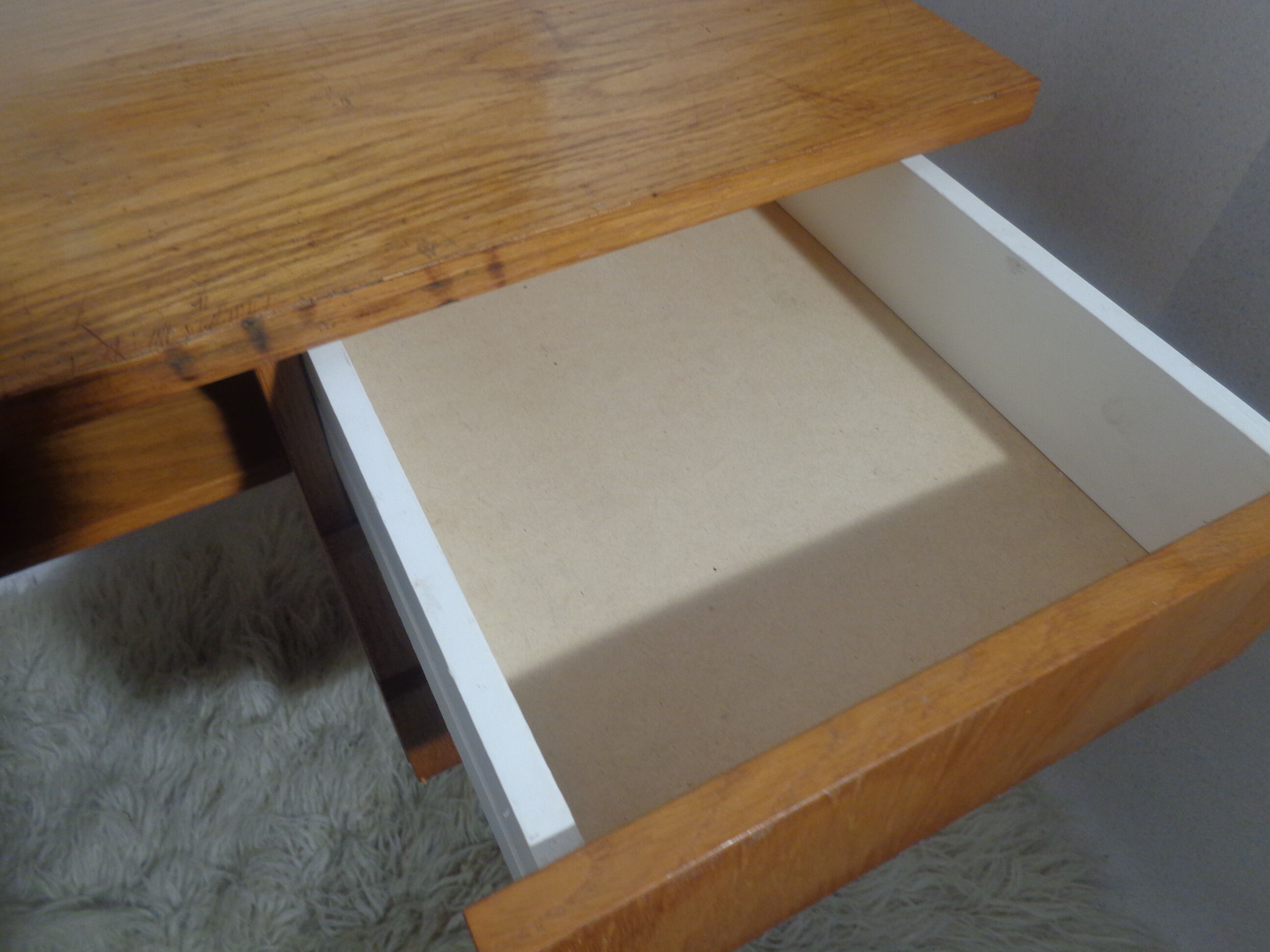 Scandinavian vintage light wood desk of the 60s