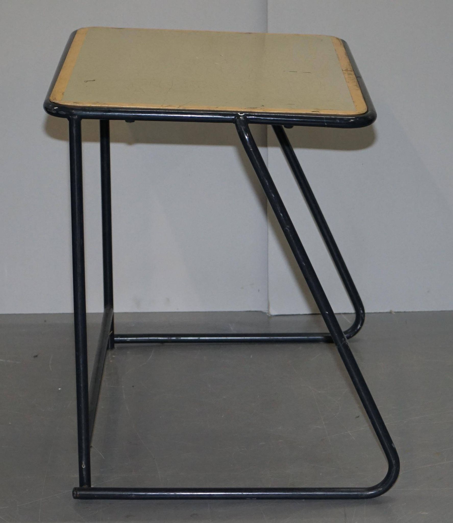 Table de bureau empilable militaire britannique en acier inoxydable