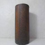 old carved wooden umbrella stand