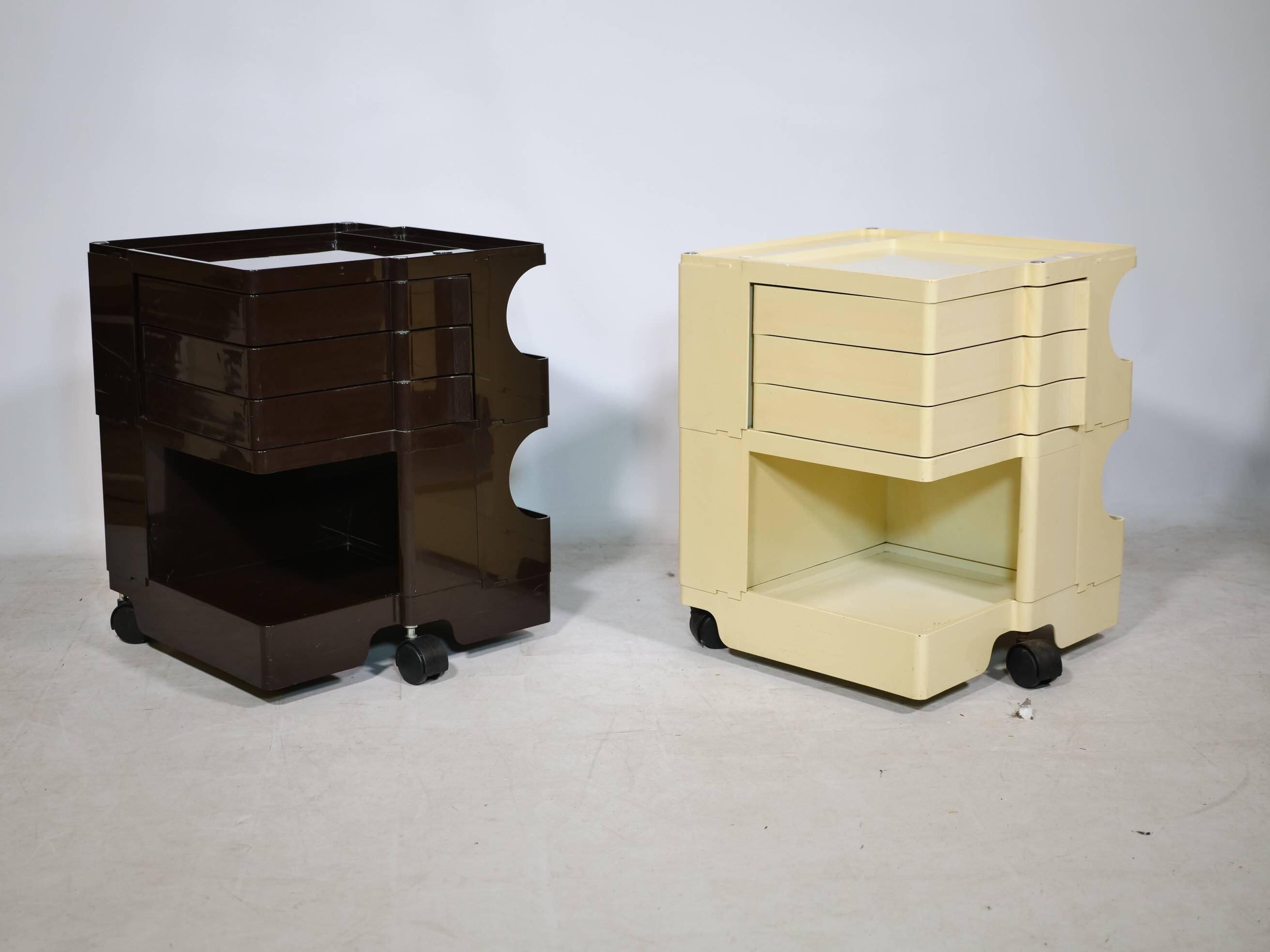 Space Age Rolling Cabinets in Plastic by Joe Colombo, Set of 2, 1970
