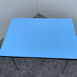 Blue formica table Sogemap 1960