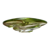Mid-century modern crystal fruit bowl by Rene Delvenne for Val Saint Lambert, Belgium, 1960s.