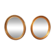 Paire de miroir ovale doré
