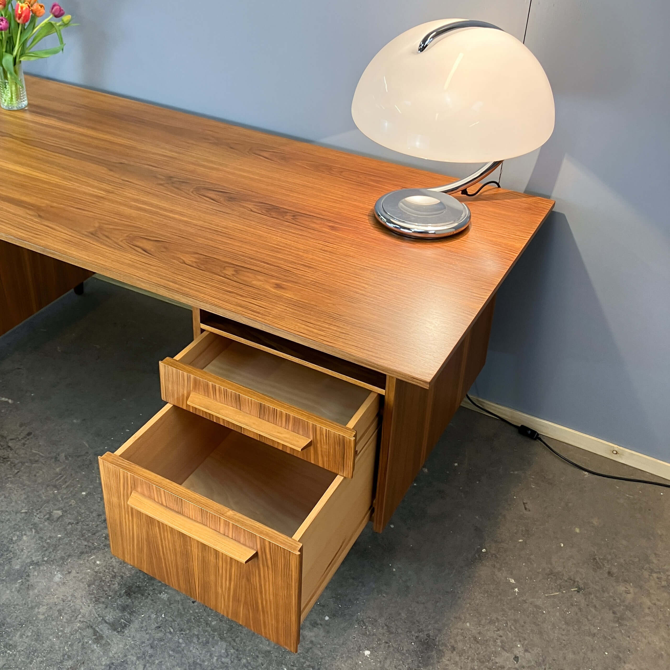 Bauhaus-style desk by WK Möbel, walnut, 1960s
