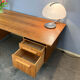 Bauhaus-style desk by WK Möbel, walnut, 1960s