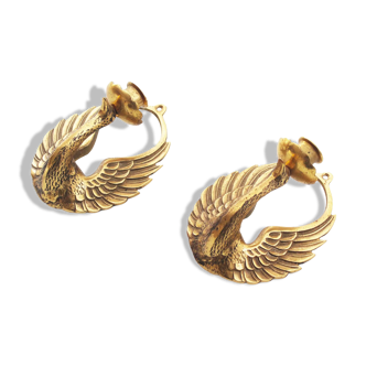 Pair of 1940's Brass 'Swan' wall candlestick holders