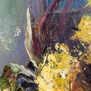 Oil on canvas by the lagnoux bouquet of still life flowers 1960