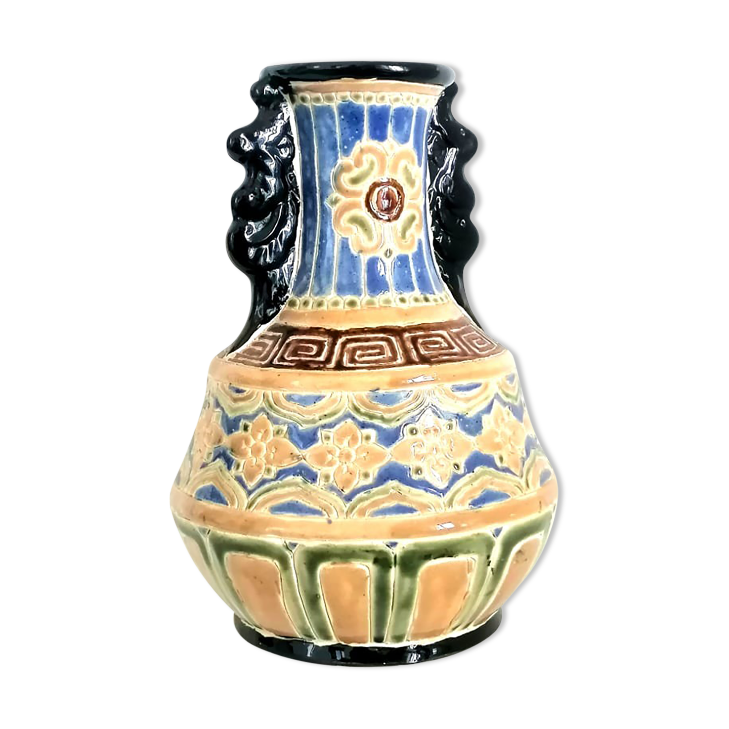 Asian enamelled ceramic vase