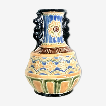 Asian enamelled ceramic vase