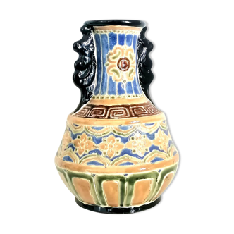 Asian enamelled ceramic vase