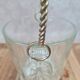 Vintage glass ice bucket with golden handle