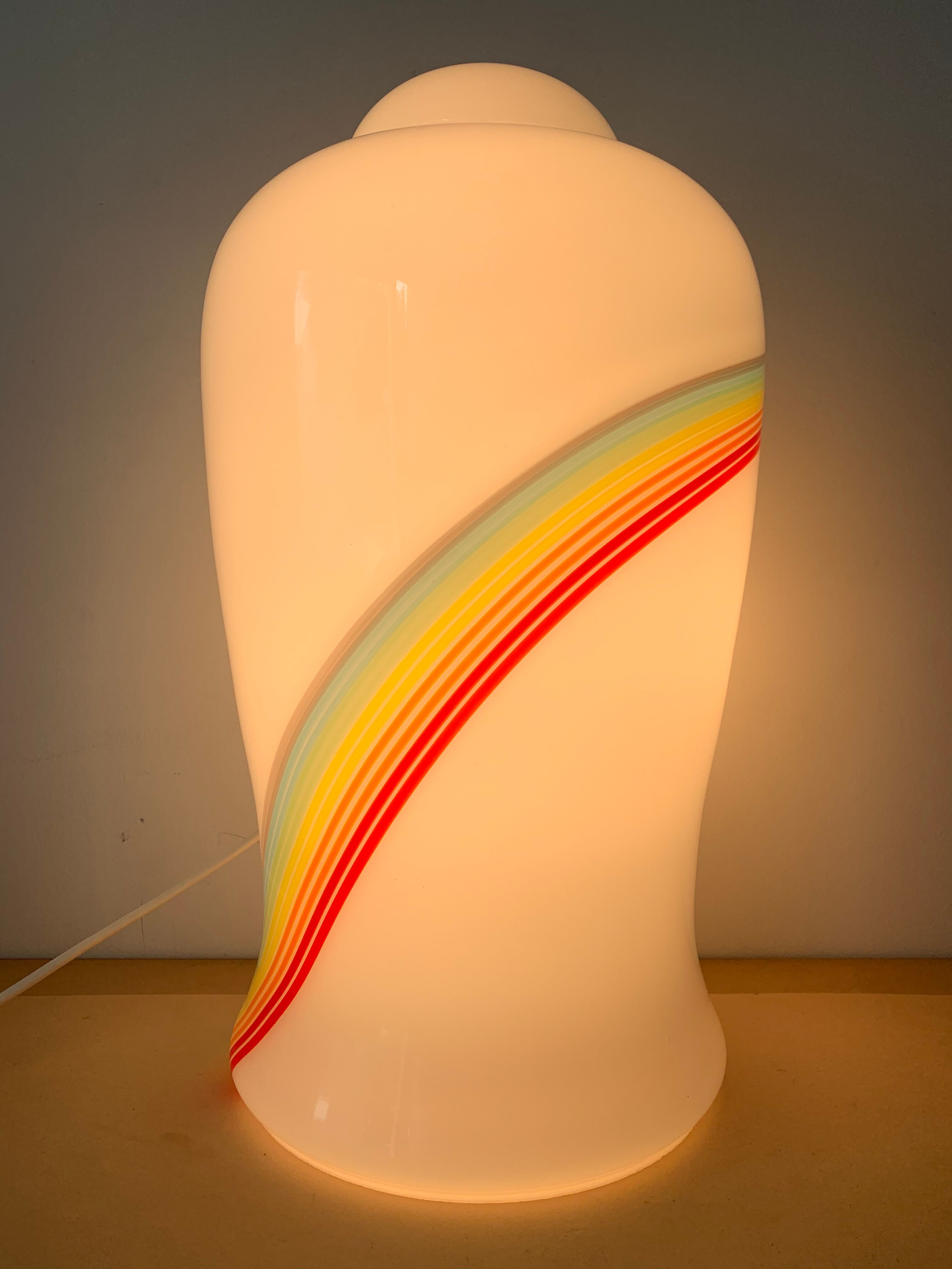 Lampe en verre Vetri Murano rainbow arc en ciel 1970