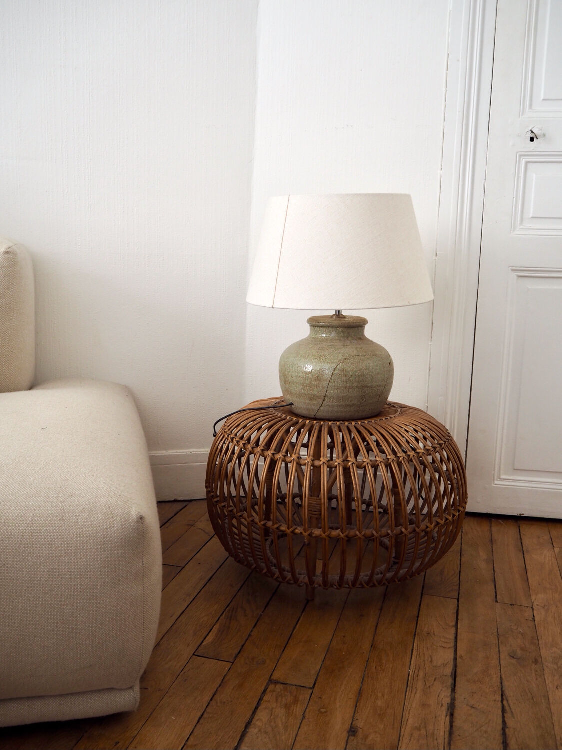 Pouf in rattan Franco Albini