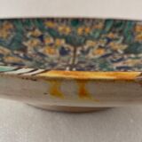 Morocco Ghotar Fez XVIIIth Polychrome earthenware blue, yellow, brown, green on a white background. 32.5 cm