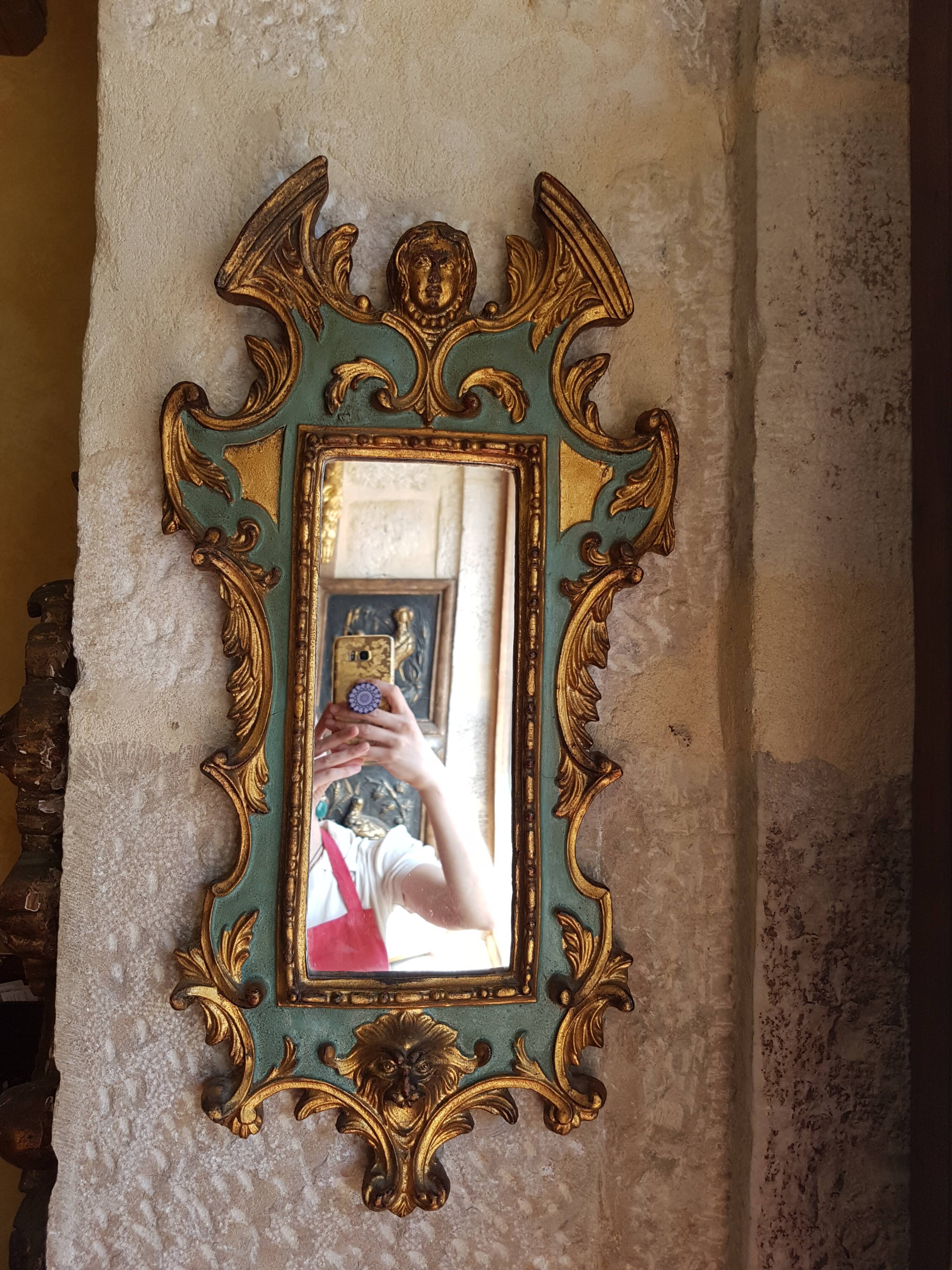 Small Italian Baroque mirror 63x32cm