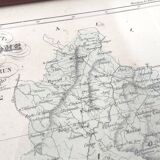 Auvergne Puy engraving map of dome wooden frame old plan of Clermont Ferrand