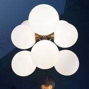 German brass floor lamp in Space Age style from the mid-century by Kaiser Leuchten, 1960s.