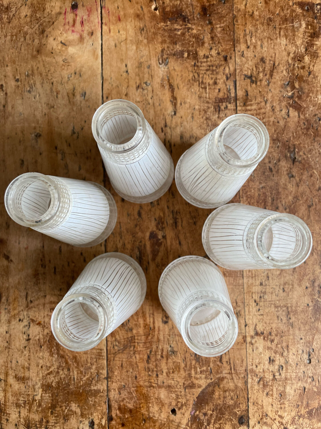 6 wall lamps cones art deco glass