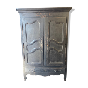 Armoire Louis XV patine - noire
