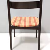 Vintage Set of Six Walnut Chairs by Gianfranco Frattini for Cassina with Stripe Patterned Orange Fab