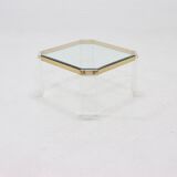 French acrylic and gold plated glass coffee table 1970s