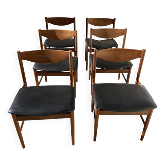 Set of 6 chairs Brand Gplan Danish design Kofod Larsen