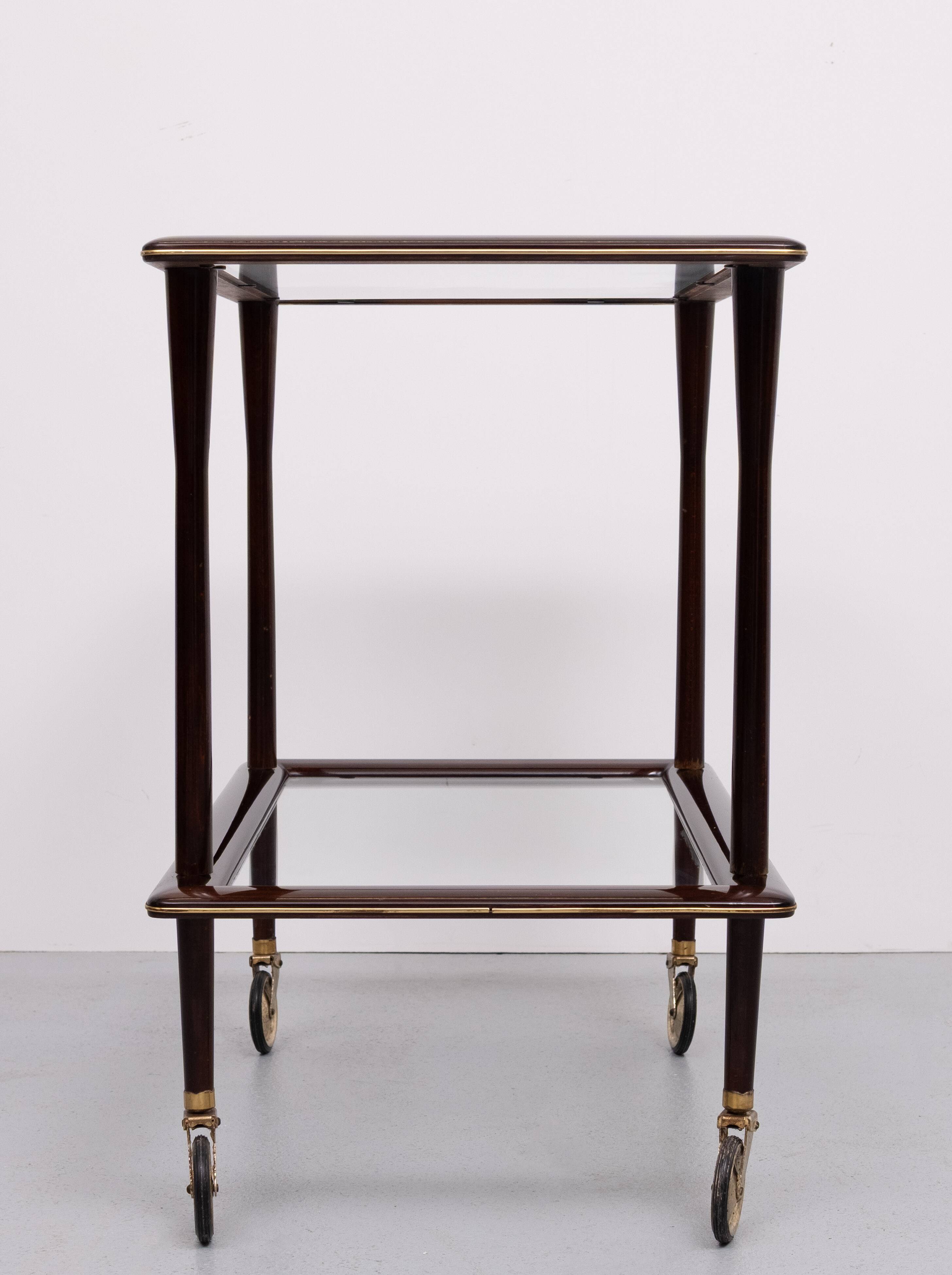 Ico Parisi Ebonized walnut wood serving card 1950s