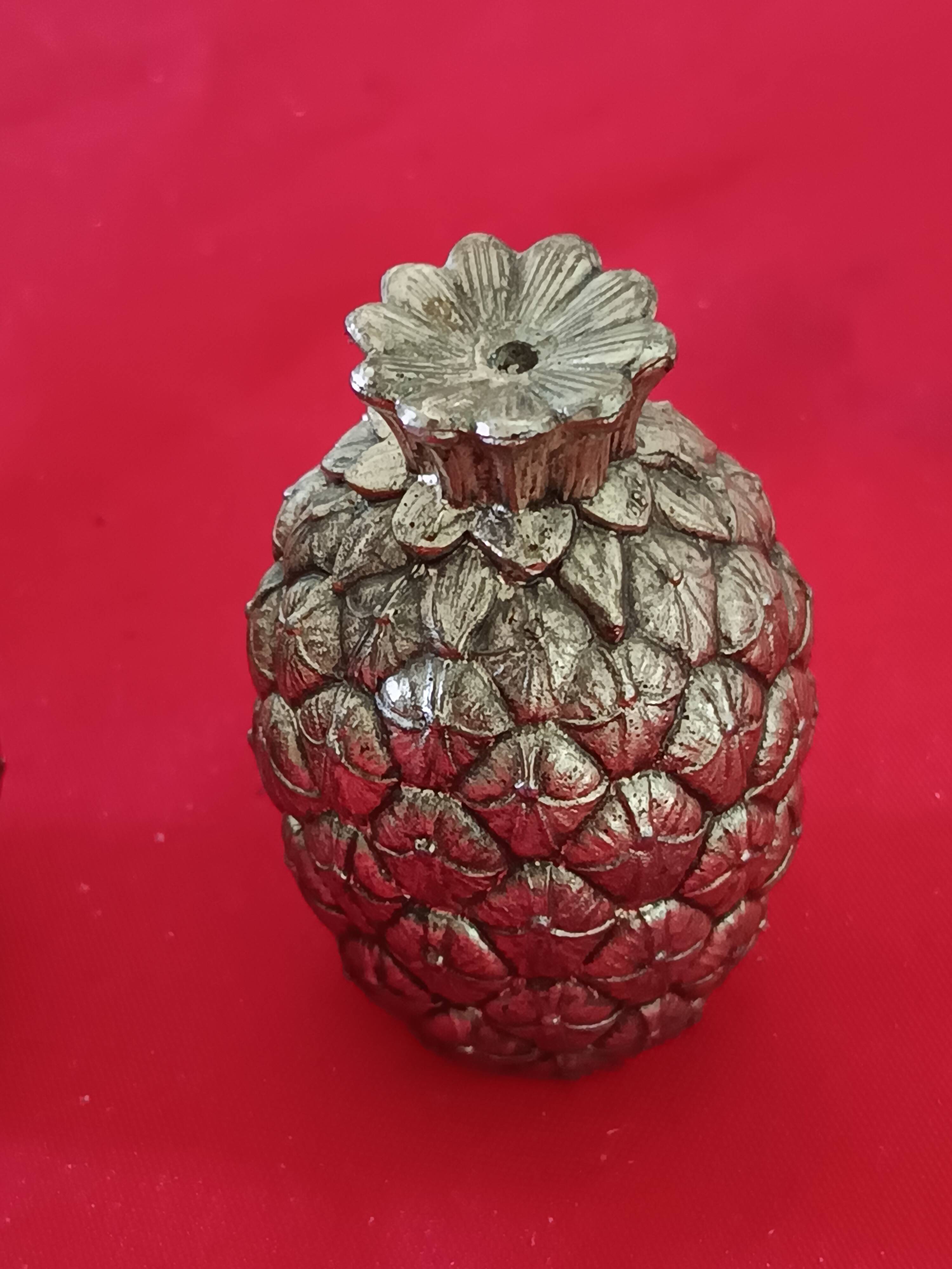 Pair of pineapple salt and pepper shakers, Italy, 1970s, Mauro Manet