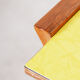 Midcentury small yellow table, beech, umakart, restored, Czechia, 1950s