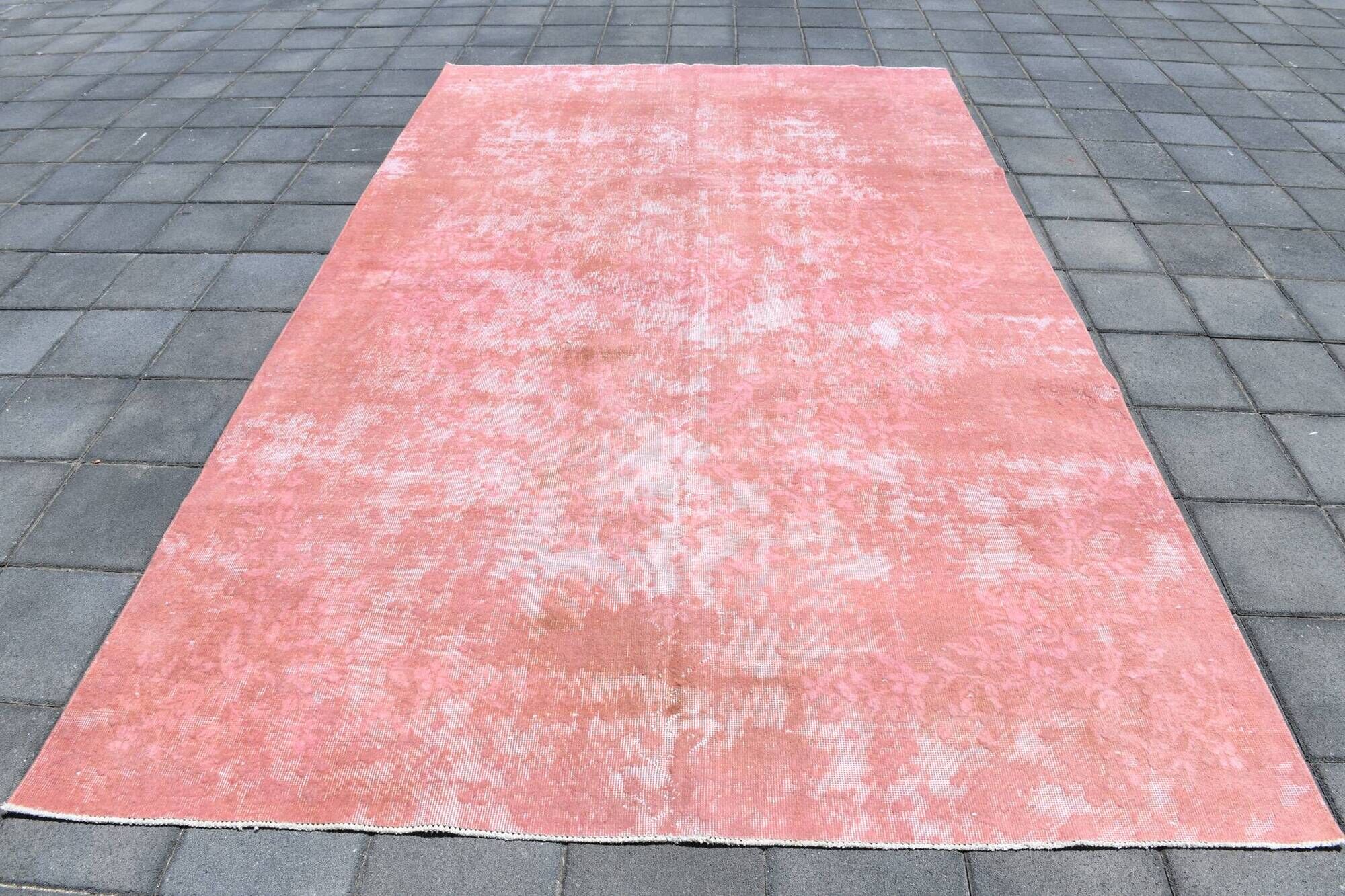 Dusty Pink Decorative Vintage Rug For Living Room, 210x325 Cm