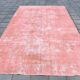 Dusty Pink Decorative Vintage Rug For Living Room, 210x325 Cm