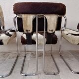 Set of 4 vintage Cucroma armchairs – Guido Faleschini – leather