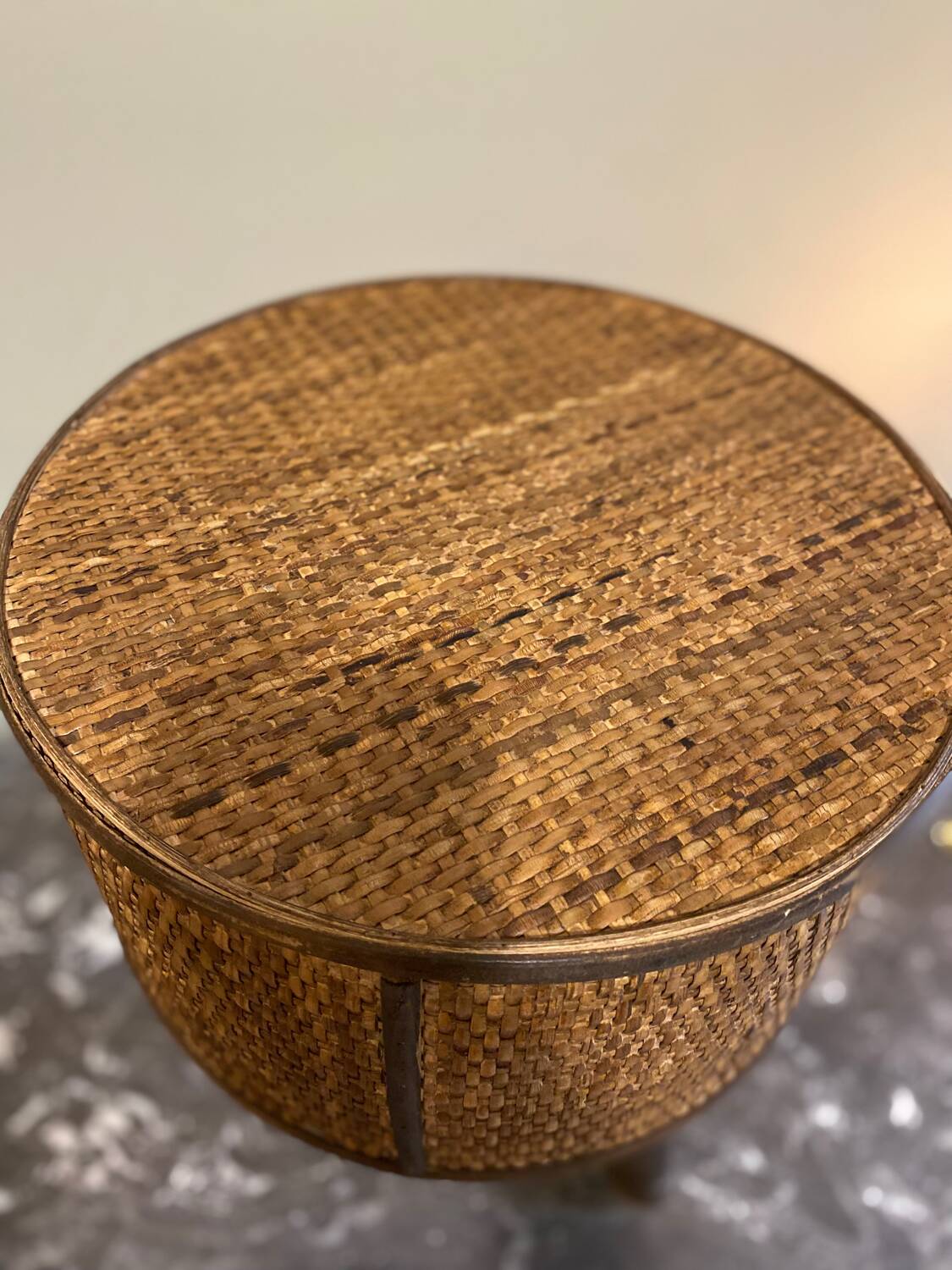 Wood and wicker stool