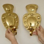 Pair of Swedish brass wall lights from the mid-century by S. Fong.