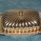 Silver metal butter dish / vintage 50s-60s