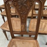 10 chaises Art Déco en noyer massif, XXème siècle