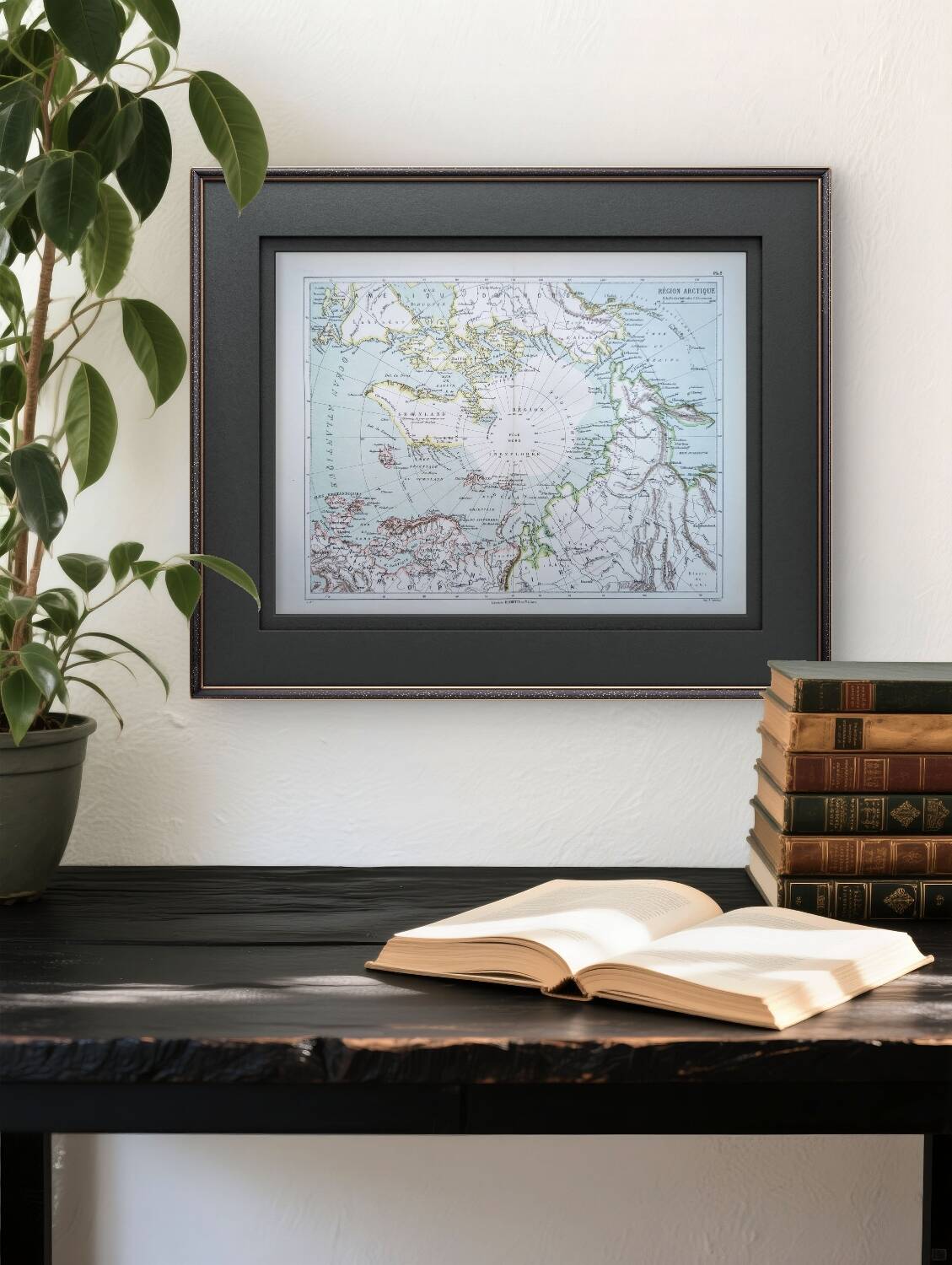 The Arctic region, period map, 1887, Authentic.