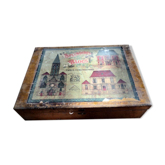 Coffret de "Splendides Blocs, cubes, construction", jouet ancien