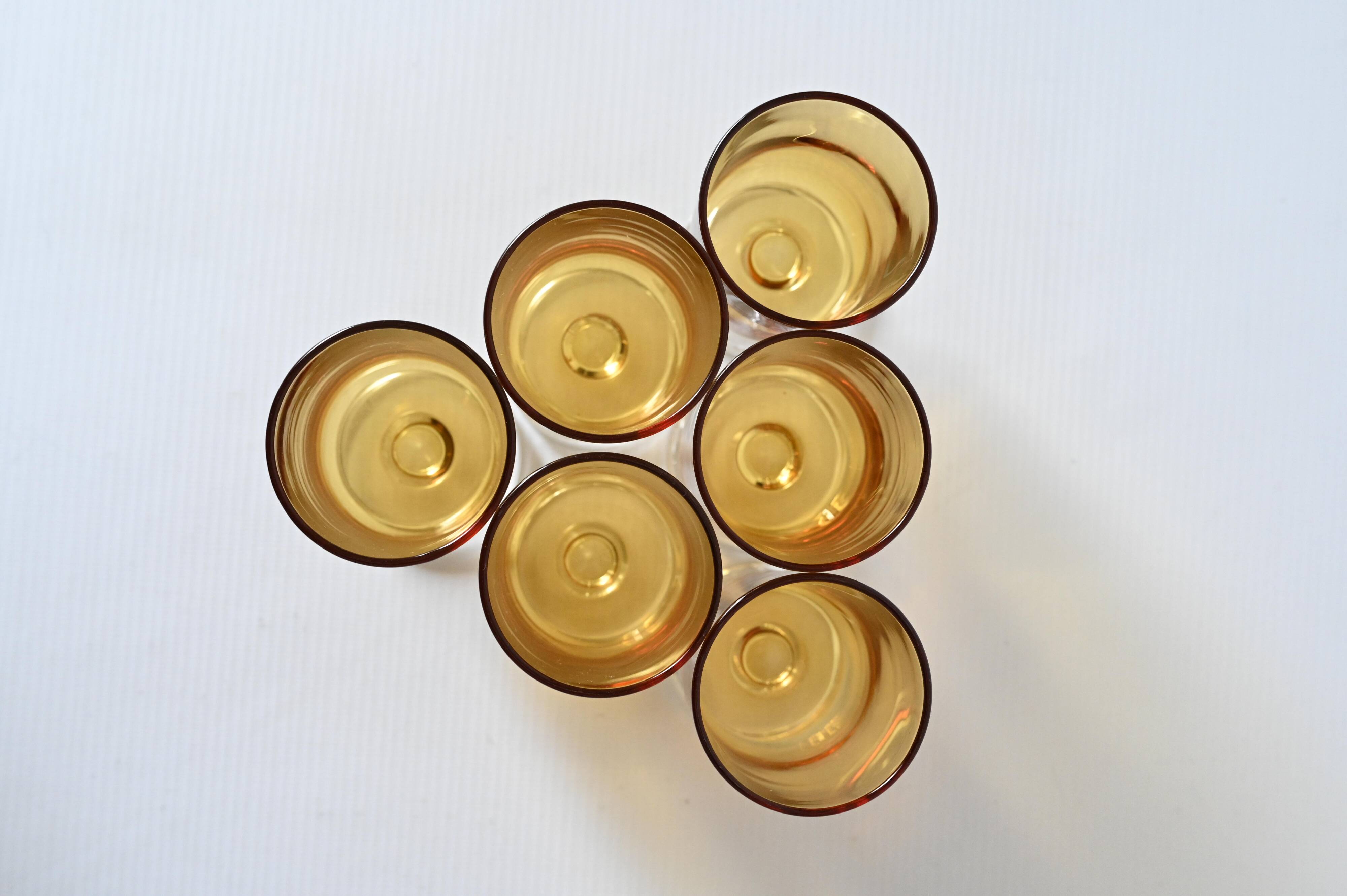 6 Cristal d'Arques Luminarc Sweden amber glasses