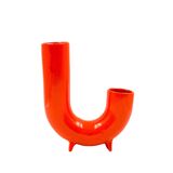Space age orange ceramic vase, Italy ca. 1960