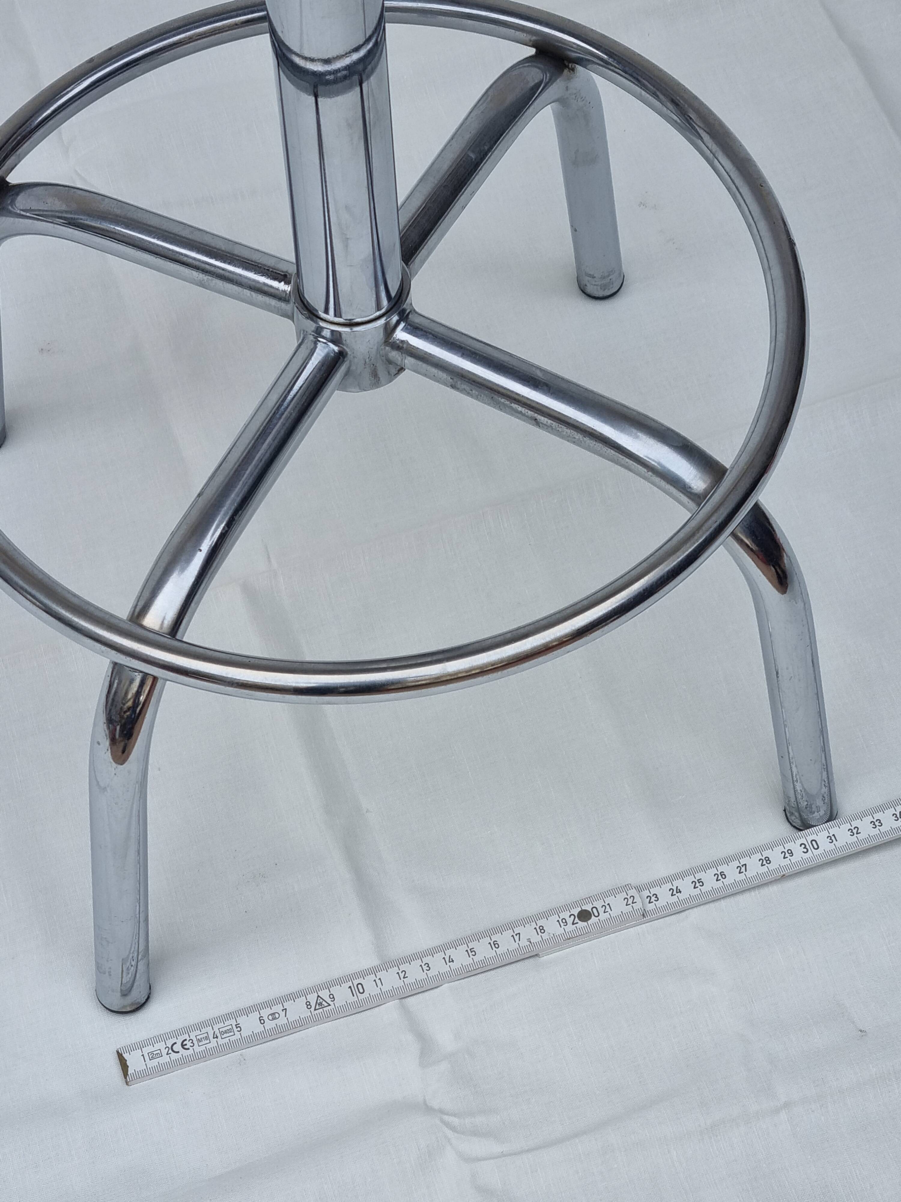 Vintage adjustable chrome stool 56 cm