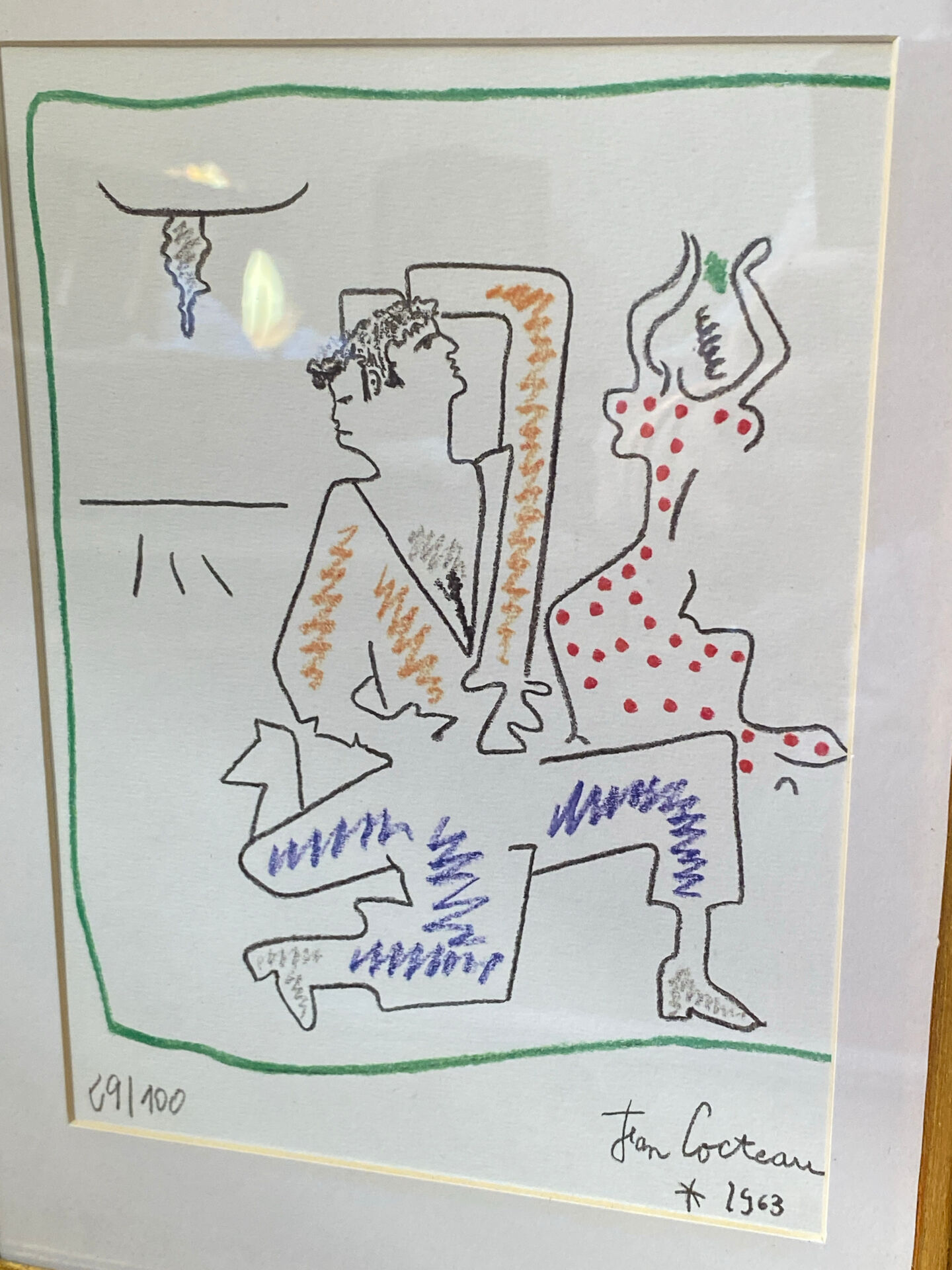 Lithograph "Flamenco Dancers" Jean Cocteau