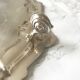 Antique silver metal platter with rockery décor