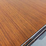 Pierre Paulin vintage square dining table in rosewood and metal