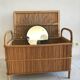 Vintage bamboo rattan chest from the 60s