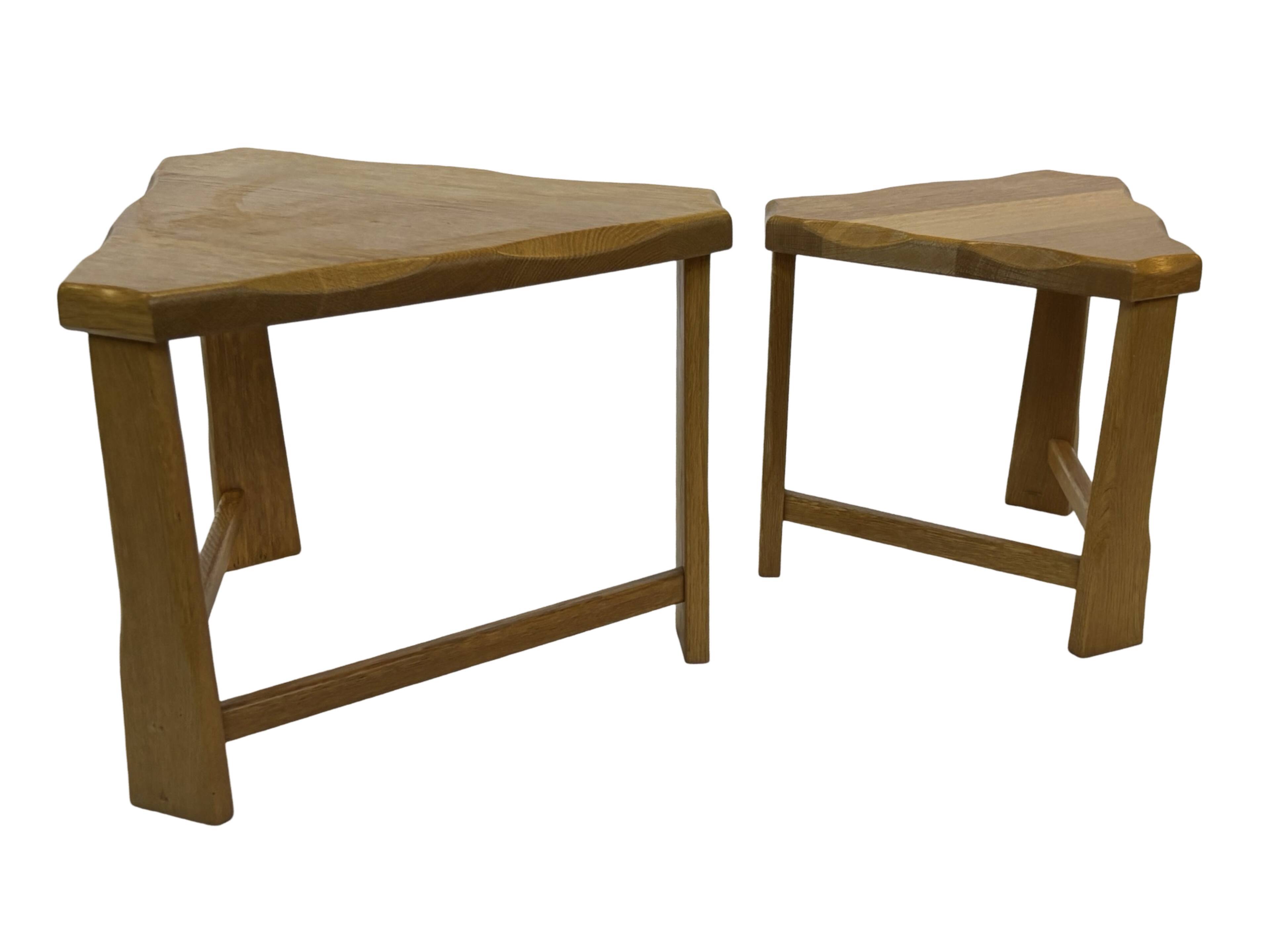 Vintage Scandinavian side tables made of solid wood circa 1970s